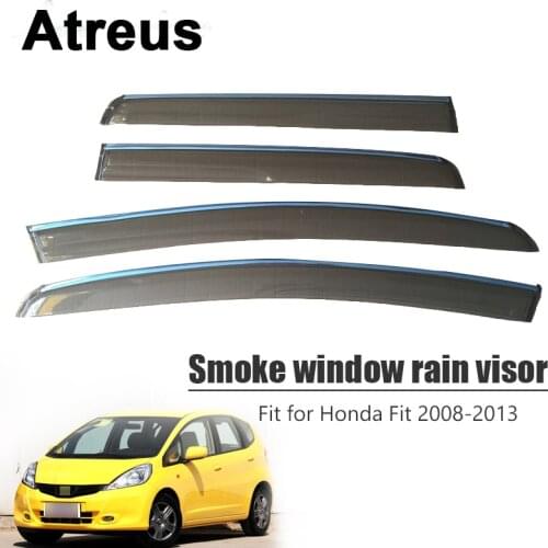 Atreus For Honda Fit Hatchback 2008 2009 2010 2011 2012 2013 Car Door Smoke Window Sun Rain Visor Wind Deflectors Guard Shield