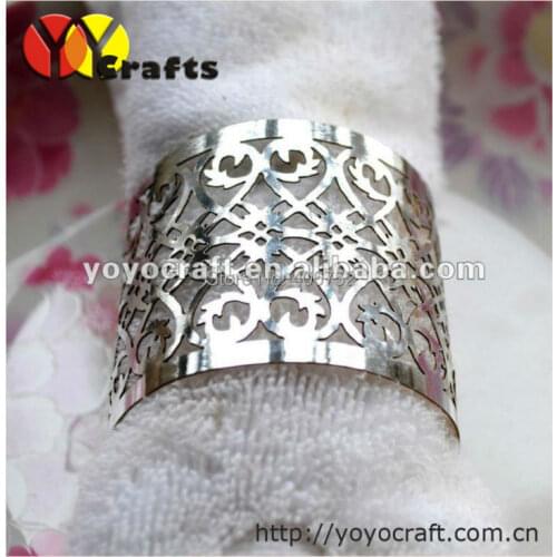 Laser cut paper wedding gold silver paper napkin ring holder Wedding Christmas Party Banquet Decoration