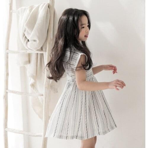 Girls 2020Summer Dress New Kids Striped Dress Baby Princess Dress Cotton Toddler Dresses for Girls Temperament Nice