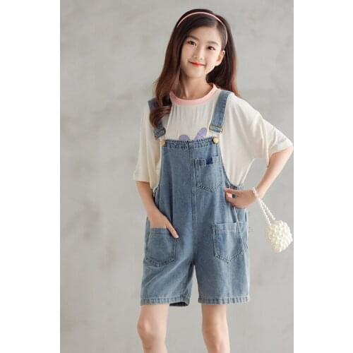 LucaLucky Baby Denim Overalls For Teenage Girls Summer Pants Clothing New 2021 Kids Jumpsuits Clothes Children Suspender Trouser
