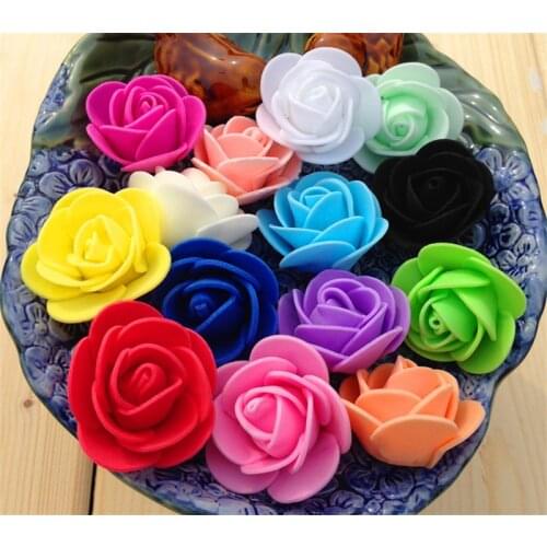 20pcs 3.5cm Mini PE Foam Rose Flower Head Artificial Flowers For Home DIY Wreath Supplies Wedding Party Decoration Gift Crafts