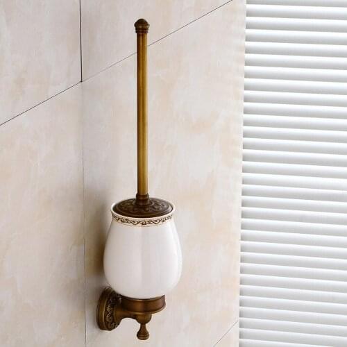 Bathroom Accessory Set With Toilet Brush, Brush Heads, Towel Ring, Soap Dispenser, Toilet Paper Rack