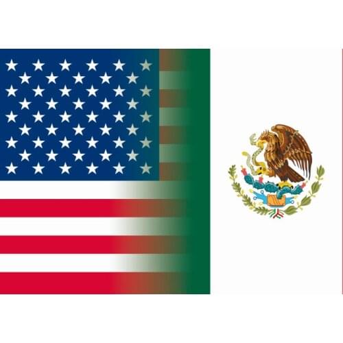 Half america flag half Mexico flag 3x5ft polyester flag banner
