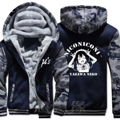 New love live Hoodie lovelive Kotori Minami Nico Yazawa Anime Coat Jacket Winter Men Thick Zipper Sweatshirt