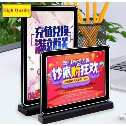 A5 Plastic Table Menu Sign Holder Display Stand Restaurants Hotels Stores Table Top Menu Ad Poster Frame