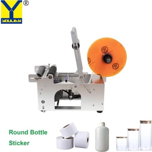 Semi-auto Round Bottle Labeling Machine Labeler Inductor & Date Code Printer Plastic/Glass Bottle Labeling Machine FOB Price