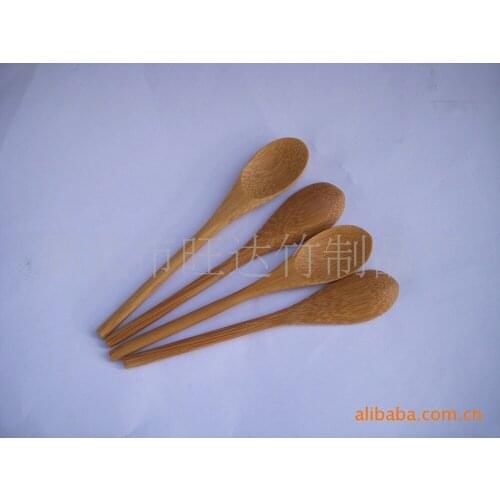 Supply of new bamboo spoon, the handle is cylindrical, beautifully compact medicine spoon sauce spoon spoon jam