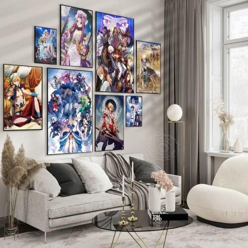 Classic Anime Fate Grand Order Poster, Japanese Manga Character Print Art Canvas Painting, Modern Otaku Bedroom Home Decor Gift