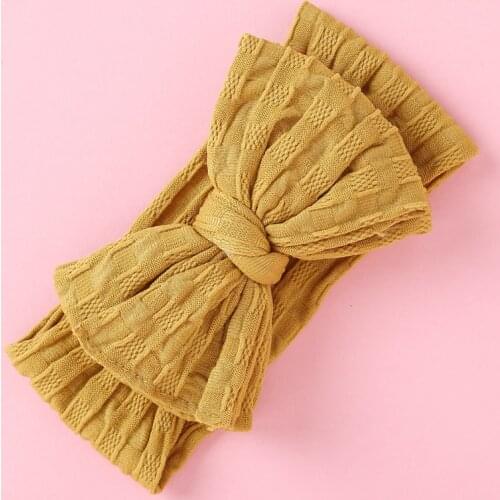 Bulk 27PC/lot 2020 New Ribbed Nylon Headband,Cable Knit Nylon Baby Turban Head wraps for Baby Girls Knot Bows Strecth Head Band