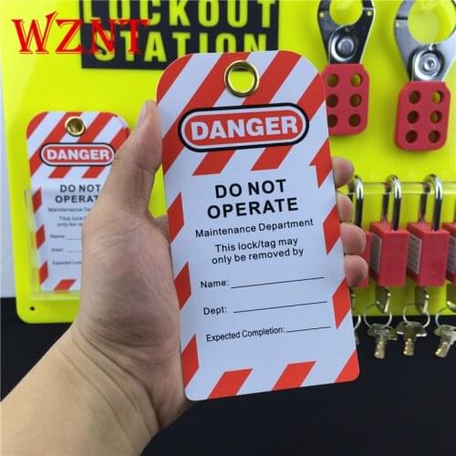 Durable PVC Safety Lockout padlock tag tuff tags do not operate tag Content can be customized