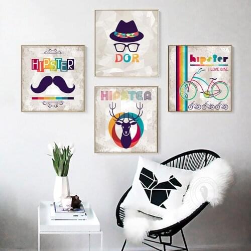 Retro Minimalist Canvas Painting Travel Hipster Vintage Bike Art Canvas Print Poster Wall Pictures Painting No Frame Home Decor