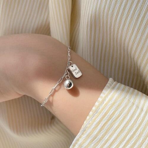 925 Sterling Silver Tassel Round Bead Charm Bracelet &Bangle For Women Girls Party Punk Jewelry SL332
