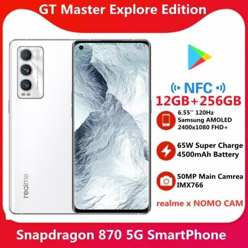 Realme GT Master Explore Edition 12GB 256GB 5G NFC 6.55" FHD+ Snapdragon 870 50MP Camera 65W Flash Charging 4500mAh Smartphones