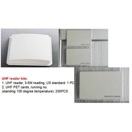 UHF card reader,3-5M reading with EU standard+ 200 PCS of UHF PET cards kits