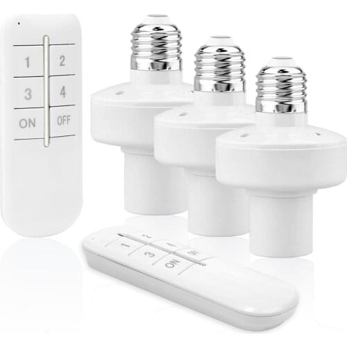 High Quality Socket Range Smart Device For LED Bulb 1/2/3/4 E27 Wireless Remote Control Light Lamp Holder 20M base oN/off Switch