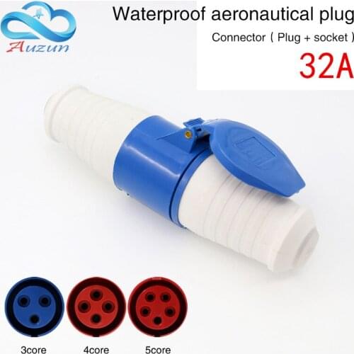 Waterproof and explosion-proof industrial aviation plug socket 3 core 4 core 5 core hole 32A connector aviation plug docking