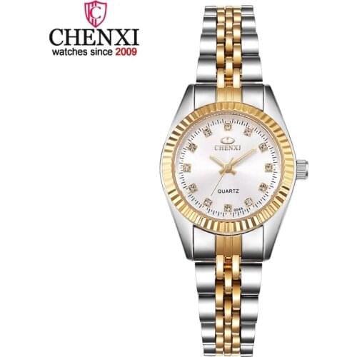 Waterproof Wristwatch Women Japan Watch Stainless Steel Strap Hand Watch Rhinestone Gold Ladies Wristwatches