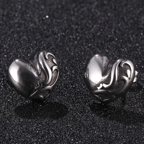 1 Pair Punk Multiple Styles Stainless Steel Stud Earrings Men Women Gothic Street Pop Hip Hop Ear Jewelry Gifts