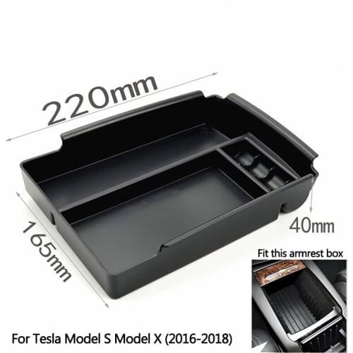 1pcs Interior Car Front Central Armrest Storage Organizer Box Case For Tesla Model 3 Model X Model S 2016-2020 Accessories