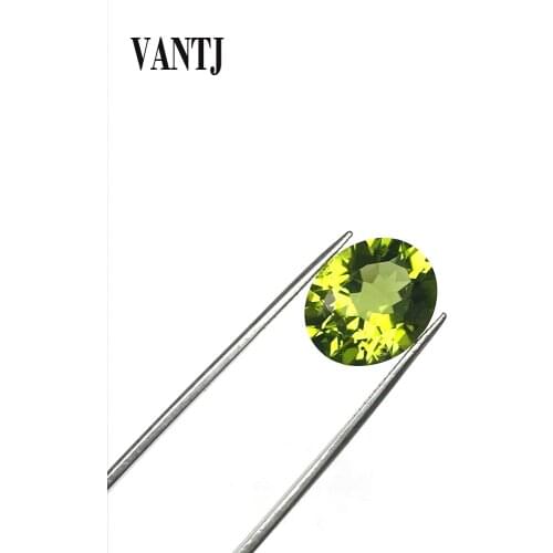 VANTJ 100%Natural Peridot Loose Gemstone Oval 10*12mm For Silver Gold Women Jewelry Random Delivery