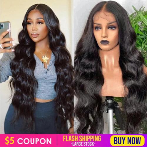 Transparent Lace Front Human Hair Wigs For Women Raw Inidan Wavy 13x4 Body Wave Human Hair Lace Front Wigs 4x4 Lace Closure Wigs