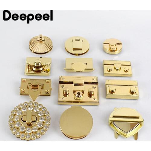 2pcs Deepeel Metal Wallet Clasp Turn Twist Lock Spring Buckle for DIY Handbag Bags Purse Hardware Closure Bag Parts Accessories