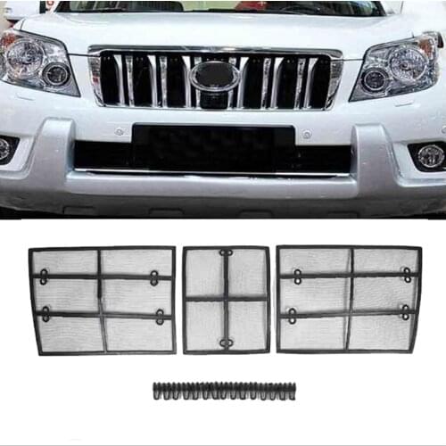 3Pcs Car Insect Screening Mesh Front Grille Insert Net For 2010 2012 2013 Toyota Land Cruiser Prado 150 FJ150 Accessories
