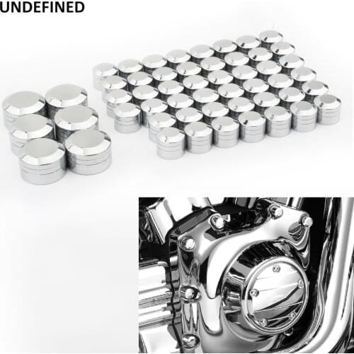 52Pcs Bolt Rocker Screw Cover Kit CNC Twin Cam Engine Topper Head Bolt Caps for Harley Dyna Street Bob Fatbob FXDLS 2000-2017