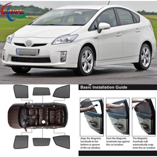 For Toyota Prius 2009 Car Full Side Windows Magnetic Sun Shade UV Protection Ray Blocking Mesh Visor Car Decoration Accessories