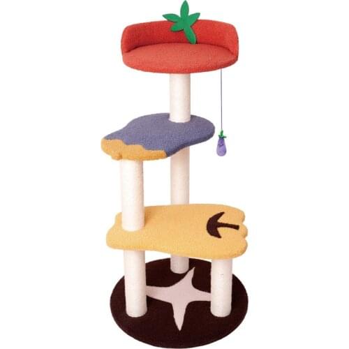 Large Cat Climbing Frame With Nest Sisal Cat Scratching Post Three-tier Cat Tree Cat Climbing Frame