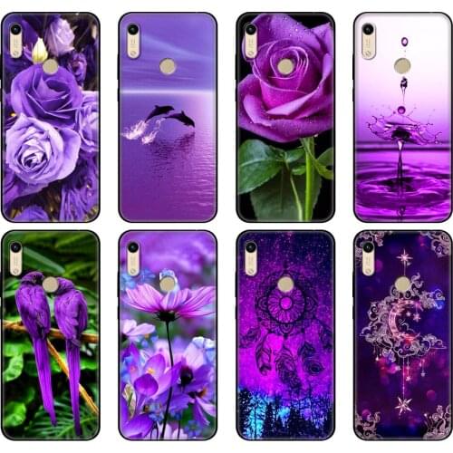 Black tpu Case For Huawei Honor 8a Prime 8s Prime 9 Lite Case For Honor 9A 9C 9X Premium 9x Pro 9S Cover infinity on purple