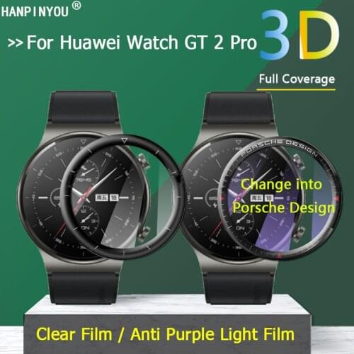 For Huawei Watch GT 2 Pro Porsche Clear / Purple Light Full Cover 3D Curved Plating Soft PMMA Film Screen Protector -Not Glass