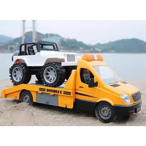 Double E E674 1/18 Rc Truck Tractor Trailer 2.4G Radio Controlled Car Traffic Police Road Wrecker Construction Vehicle Toy Boy