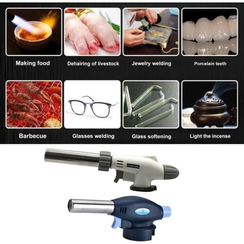 Gas Burner Flame Gas Torch Kitchen Butane Torch Gun For Baking BBQ AutoIgnition Butane Gas Welding-Burner Flame Lighter