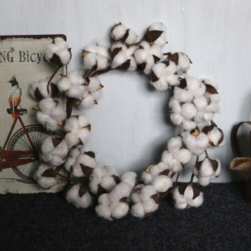 Rural Style Cotton Ring Dry-Flower Cotton Wreath for Home Furnishing Decoration Free Shipping