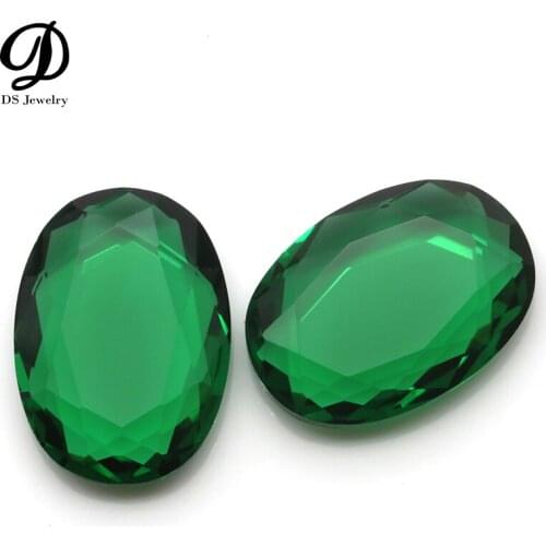 Emerald Green Color Artificial Glass Loose Stone Mass-produced Factory Price