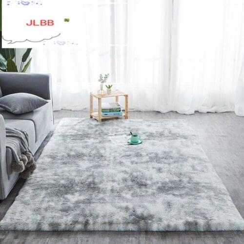 Beautiful Shaggy Alfombra Tie-dye Carpet Plush Silky Rugs Kids Room Floor Fluffy Mats Faux Fur Area Rug Living Room Mats