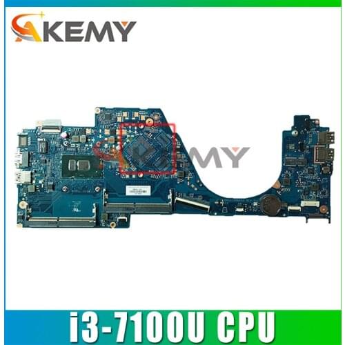 Akemy 903705-601 903705-001 903705-501 DAG31AMB6D0 Laptop Motherboard for HP Pavilion 14-AL Notebook Mainboard W/ i3-7100U CPU