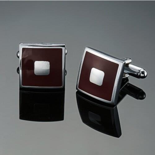 DY High quality brass Enamel Red Square Cufflinks Mens French shirt Cufflinks free shipping