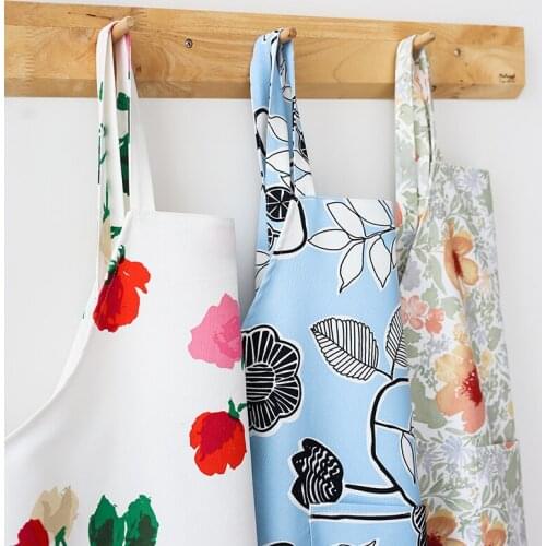 Mens apron adult female kitchen cooking waterproof oil-proof personality oil painting Workwear