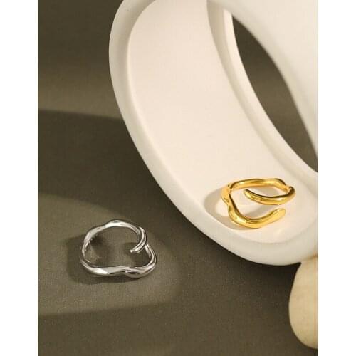 Real 925 sterling silver irregular line rings for women fine jewelry,minimalist wedding party ring silver 925 woman accessories