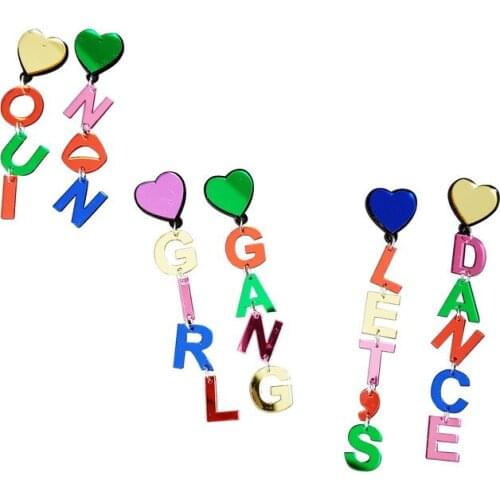 Novelty Earrings Korean Earrings Quirky Jewelry Colorful English Alphabet Earrings