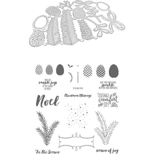 Christmas Pine Tree Seal Pine Cone Carbon Steel Cutting Dies DIY Scrapbooking Photo Album Embossing Paper Cards Making