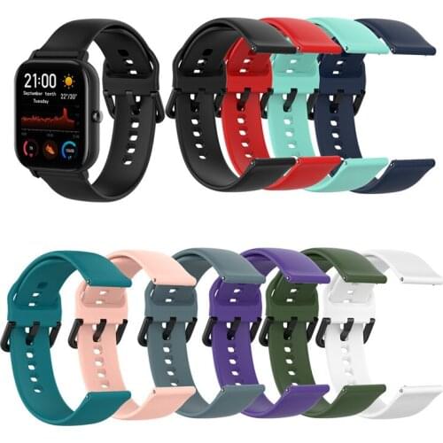 Silicone Watchband for Huami Amazfit GTS/Bip Smart Watch Band Sport Wrist Strap for Huawei Watch GT2 42mm Wristband Bracelet