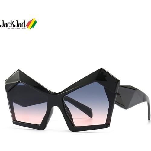 JackJad Fashion Cool Unique Exaggerated Irregular Shape Sunglasses Women Oversized Vintage ins Brand Design Sun Glasses LH001