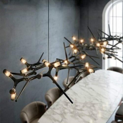 Post-modern minimalist branch led chandelier Nordic model room decoration lamps novelty living room dining room hanging lights