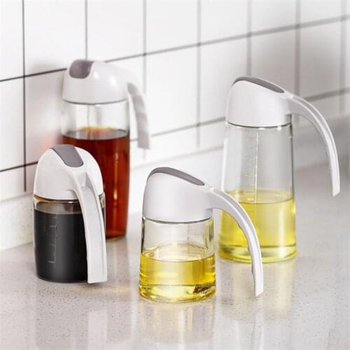 Glass Leak Proof Oil Bottle Household Seasoning Bottle With Scale Creative Transparent Soy Sauce Vinegar Dispenser Kitchen Tools