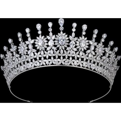 Tiaras and Crown HADIYANA Elegant Wedding Hair Accessorie Trendy Headband Get Engaged Hair Jewelry Zircon BC5697 Corona Princesa