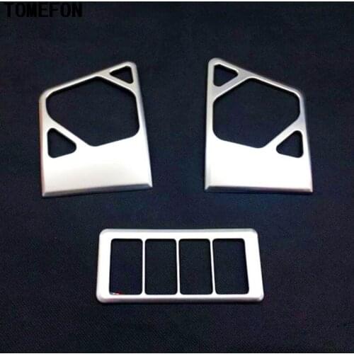 TOMEFON ABS Chrome For Nissan X-Trail T31 2008 to 2013 Fog Lamp Control Switch Cover Dashboard Air Condition Vent Outlet 3pcs
