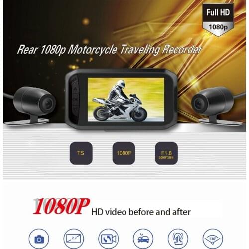 1080P HD Motorcycle DVR 2.7 Inch LCD Dual Camera Motorbike Dash Cam Video Camcorder Security DV123